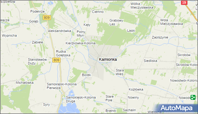 mapa Kamionka powiat lubartowski, Kamionka powiat lubartowski na mapie Targeo