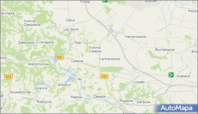 mapa Karmanowice, Karmanowice na mapie Targeo