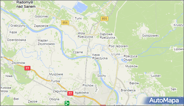 mapa Kępa Rzeczycka, Kępa Rzeczycka na mapie Targeo