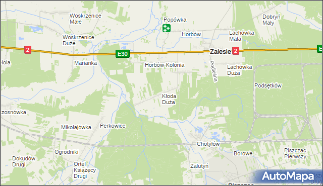 mapa Kłoda Duża, Kłoda Duża na mapie Targeo