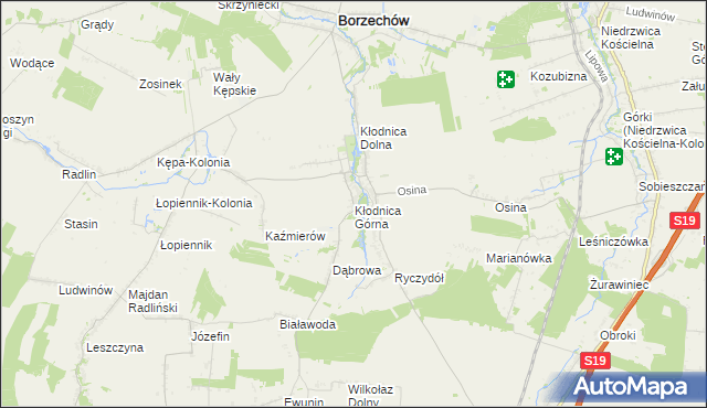 mapa Kłodnica Górna, Kłodnica Górna na mapie Targeo