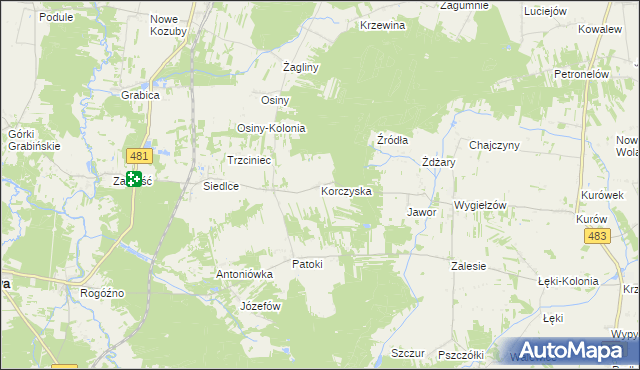 mapa Korczyska, Korczyska na mapie Targeo