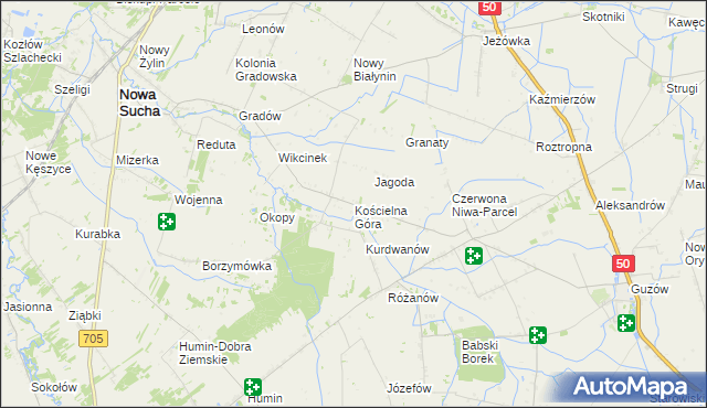 mapa Kościelna Góra, Kościelna Góra na mapie Targeo