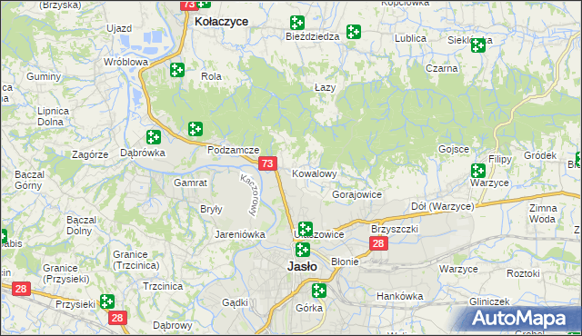 mapa Kowalowy, Kowalowy na mapie Targeo