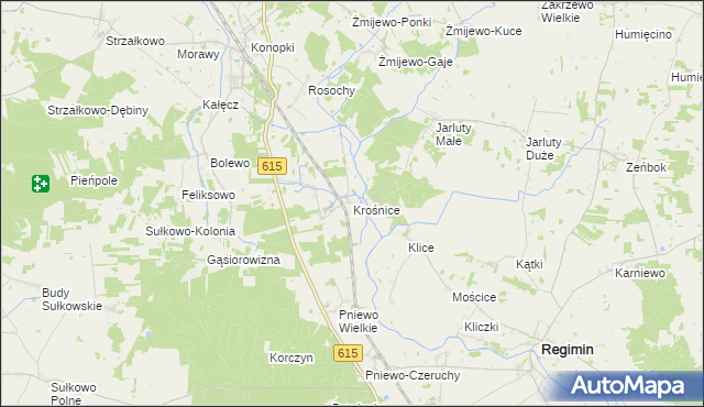 mapa Krośnice gmina Stupsk, Krośnice gmina Stupsk na mapie Targeo