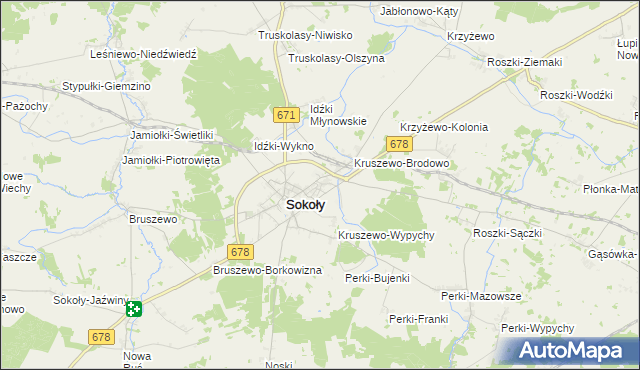 mapa Kruszewo-Głąby, Kruszewo-Głąby na mapie Targeo