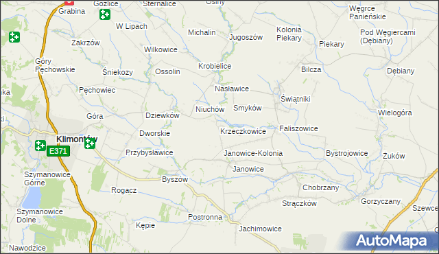 mapa Krzeczkowice, Krzeczkowice na mapie Targeo