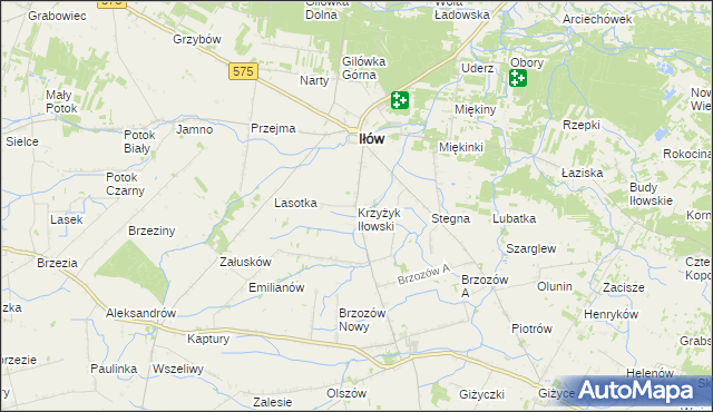mapa Krzyżyk Iłowski, Krzyżyk Iłowski na mapie Targeo