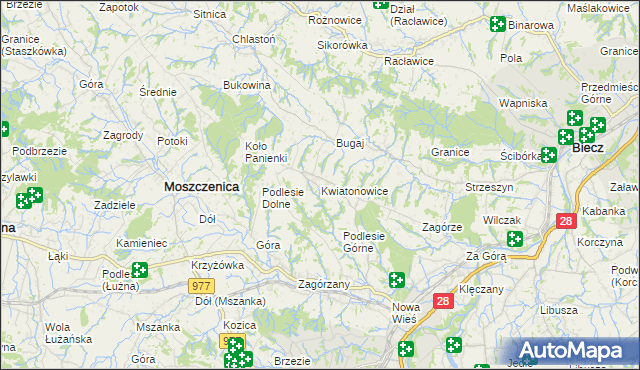 mapa Kwiatonowice, Kwiatonowice na mapie Targeo