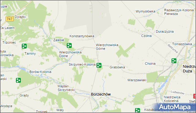 mapa Łączki-Pawłówek, Łączki-Pawłówek na mapie Targeo