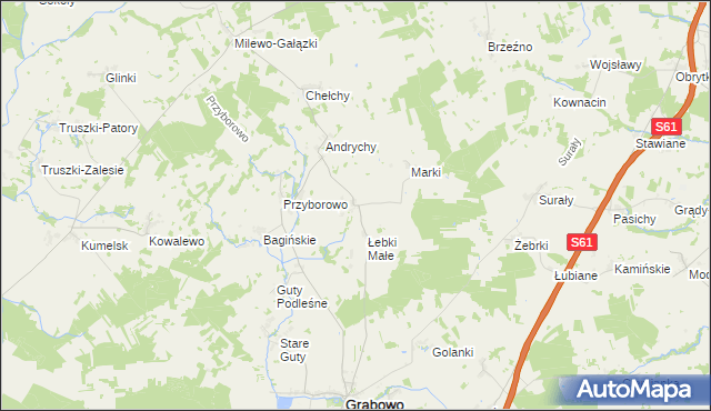 mapa Łebki Duże, Łebki Duże na mapie Targeo