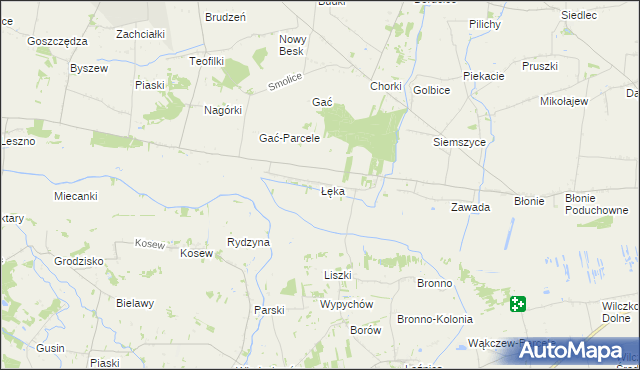 mapa Łęka gmina Łęczyca, Łęka gmina Łęczyca na mapie Targeo