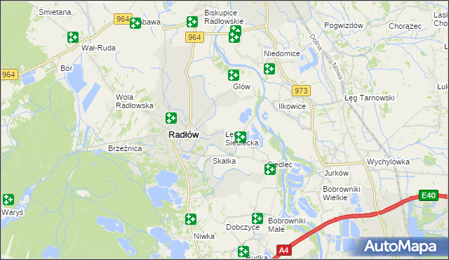 mapa Łęka Siedlecka, Łęka Siedlecka na mapie Targeo