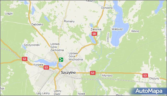 mapa Lemany gmina Szczytno, Lemany gmina Szczytno na mapie Targeo