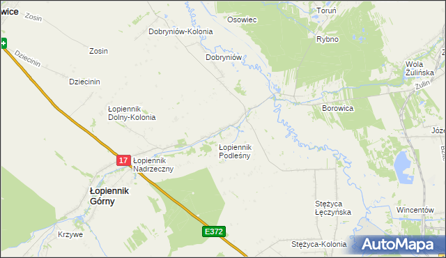 mapa Łopiennik Dolny, Łopiennik Dolny na mapie Targeo