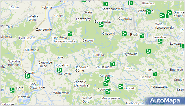 mapa Lubinka, Lubinka na mapie Targeo