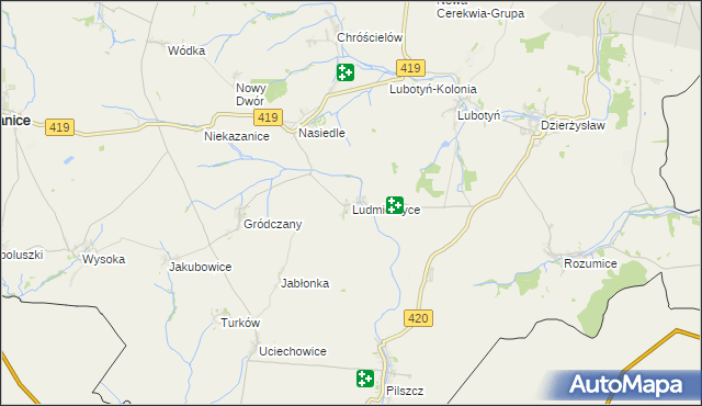 mapa Ludmierzyce, Ludmierzyce na mapie Targeo