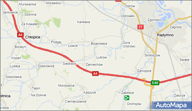mapa Lutków, Lutków na mapie Targeo