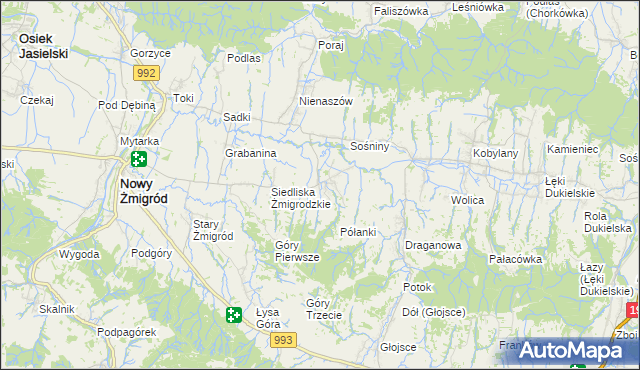 mapa Makowiska gmina Nowy Żmigród, Makowiska gmina Nowy Żmigród na mapie Targeo