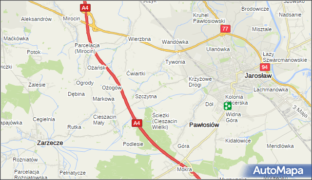 mapa Maleniska gmina Pawłosiów, Maleniska gmina Pawłosiów na mapie Targeo