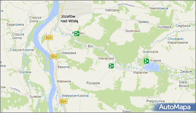 mapa Mariampol gmina Józefów nad Wisłą, Mariampol gmina Józefów nad Wisłą na mapie Targeo