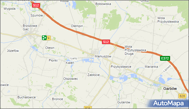 mapa Markuszów, Markuszów na mapie Targeo