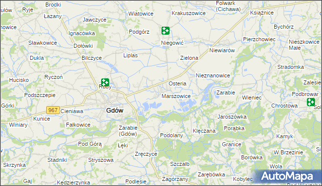 mapa Marszowice gmina Gdów, Marszowice gmina Gdów na mapie Targeo