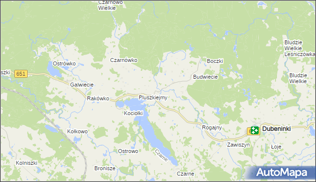 mapa Meszno gmina Dubeninki, Meszno gmina Dubeninki na mapie Targeo