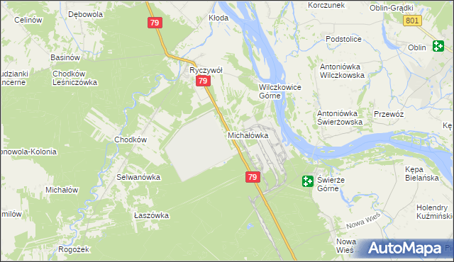 mapa Michałówka gmina Kozienice, Michałówka gmina Kozienice na mapie Targeo