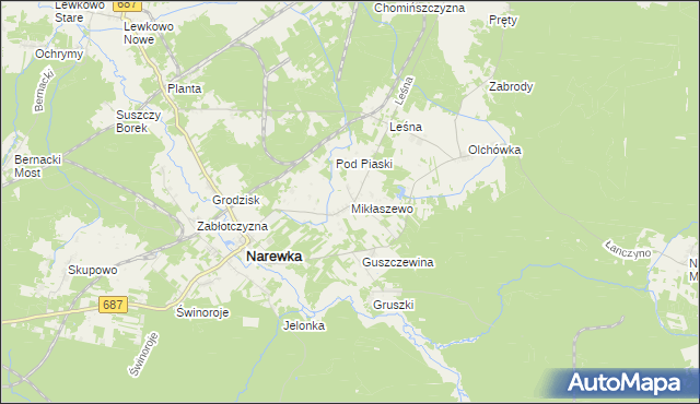 mapa Mikłaszewo, Mikłaszewo na mapie Targeo