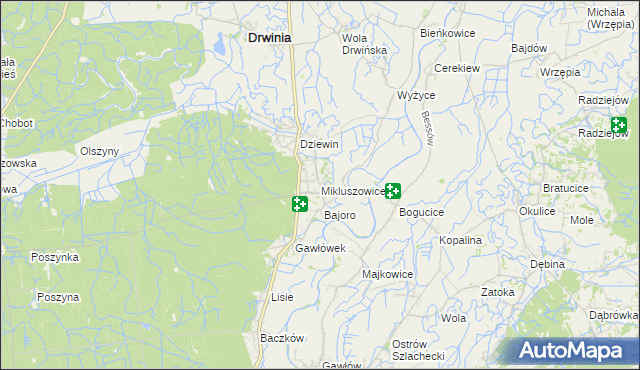 mapa Mikluszowice, Mikluszowice na mapie Targeo