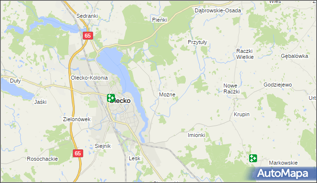 mapa Możne, Możne na mapie Targeo