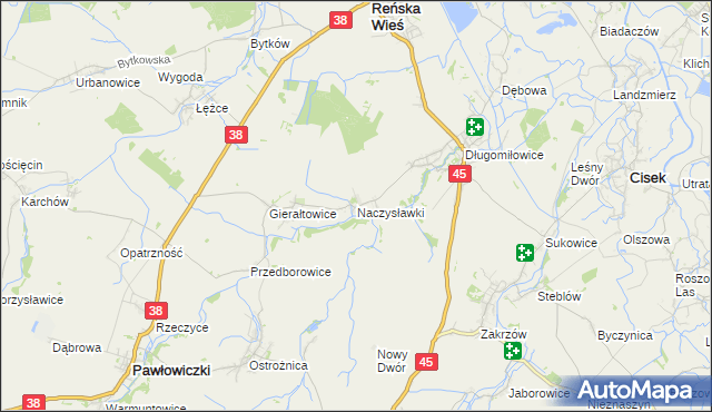 mapa Naczysławki, Naczysławki na mapie Targeo