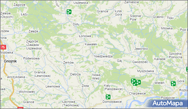 mapa Niedźwiedza, Niedźwiedza na mapie Targeo