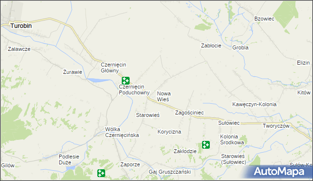 mapa Nowa Wieś gmina Turobin, Nowa Wieś gmina Turobin na mapie Targeo