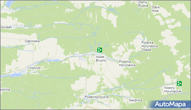 mapa Nowe Brusno, Nowe Brusno na mapie Targeo