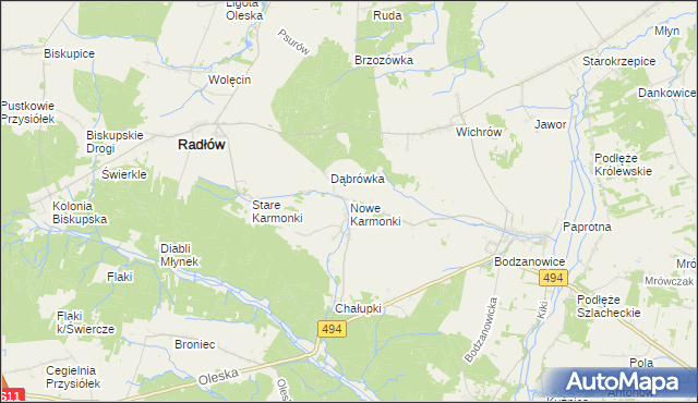 mapa Nowe Karmonki, Nowe Karmonki na mapie Targeo