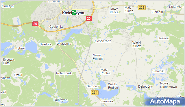 mapa Nowy Podleś, Nowy Podleś na mapie Targeo