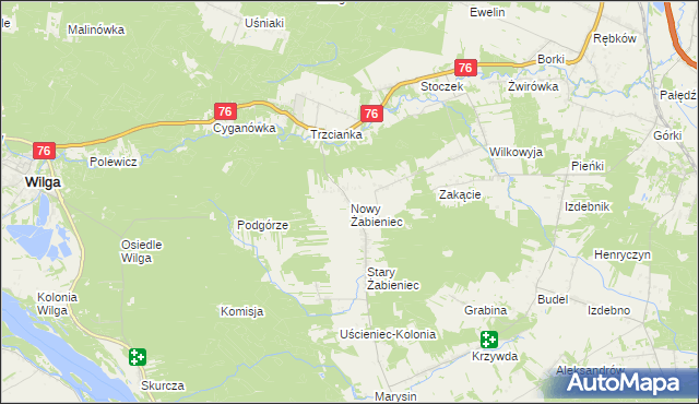 mapa Nowy Żabieniec, Nowy Żabieniec na mapie Targeo