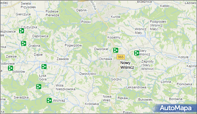 mapa Olchawa, Olchawa na mapie Targeo