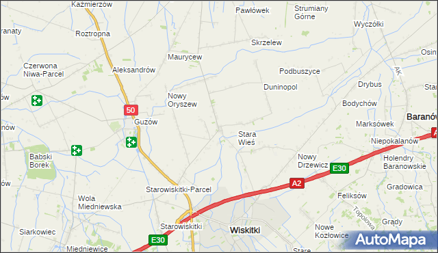 mapa Oryszew-Osada, Oryszew-Osada na mapie Targeo