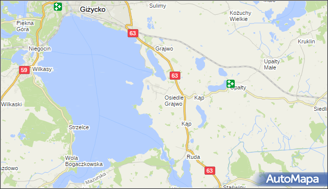 mapa Osiedle Grajwo, Osiedle Grajwo na mapie Targeo