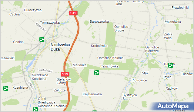 mapa Osmolice-Kolonia, Osmolice-Kolonia na mapie Targeo