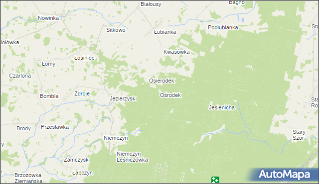 mapa Ośrodek gmina Czarna Białostocka, Ośrodek gmina Czarna Białostocka na mapie Targeo
