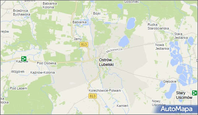 mapa Ostrów Lubelski, Ostrów Lubelski na mapie Targeo