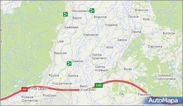 mapa Ostrów Szlachecki, Ostrów Szlachecki na mapie Targeo