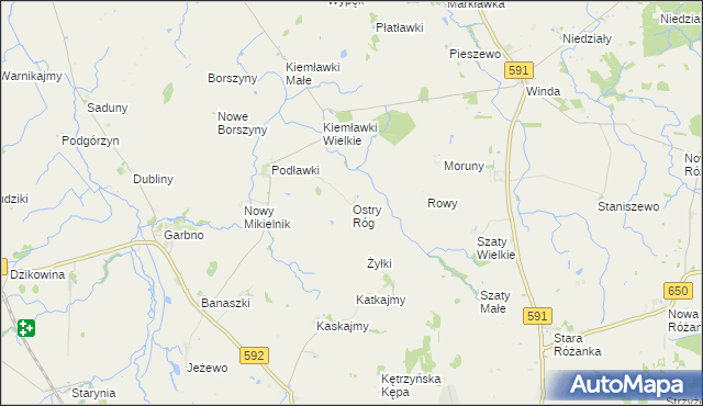 mapa Ostry Róg, Ostry Róg na mapie Targeo