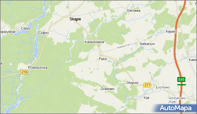 mapa Pałck, Pałck na mapie Targeo
