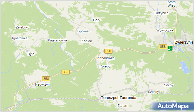 mapa Panasówka, Panasówka na mapie Targeo