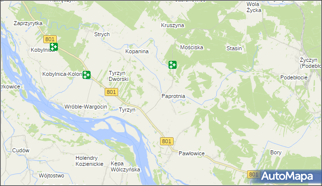 mapa Paprotnia gmina Stężyca, Paprotnia gmina Stężyca na mapie Targeo